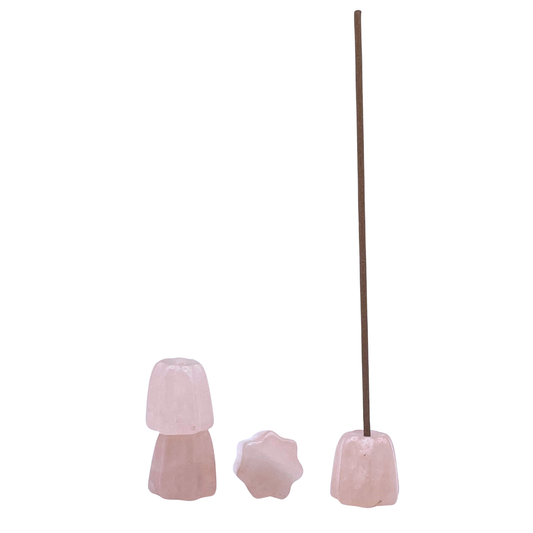 PINK QUARTZ STONE INCENSE HOLDER